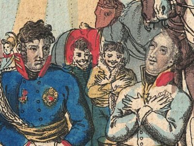 Gravure XIX - Bataille de Leipzig - 1813 - Napoléon 1er - Défaite - Uniforme - Von Schwarzenberg- Gravure ancienne