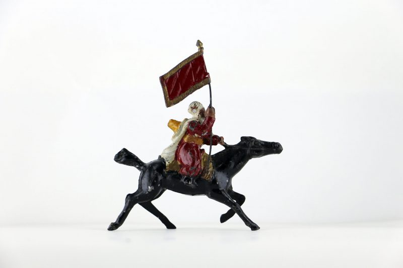 Figurine Cavalier Plomb Creux Bedouin Fanion Guerre du Rif