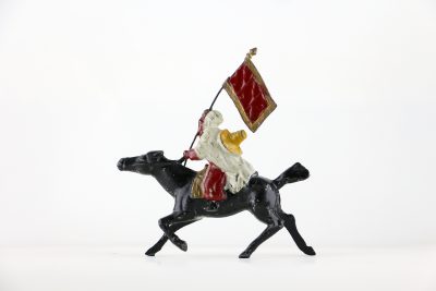 Figurine Cavalier Plomb Creux Bedouin Fanion Guerre du Rif