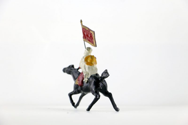 Figurine Cavalier Plomb Creux Bedouin Fanion Guerre du Rif