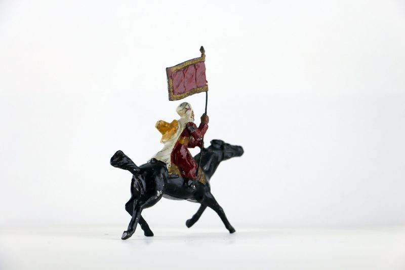Figurine Cavalier Plomb Creux Bedouin Fanion Guerre du Rif