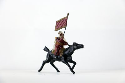 Figurine Cavalier Plomb Creux Bedouin Fanion Guerre du Rif