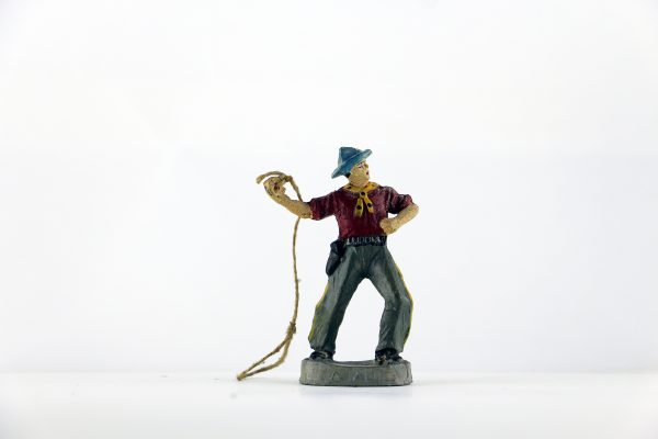 Figurine En Composition Cowboy Lassos Western Etats Unis Plaine