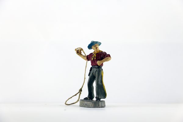 Figurine En Composition Cowboy Lassos Western Etats Unis Plaine