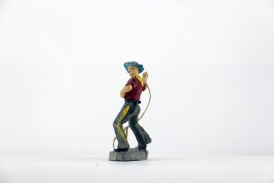 Figurine En Composition Cowboy Lassos Western Etats Unis Plaine
