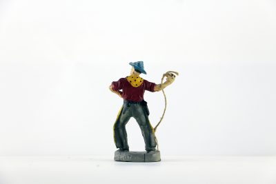 Figurine En Composition Cowboy Lassos Western Etats Unis Plaine