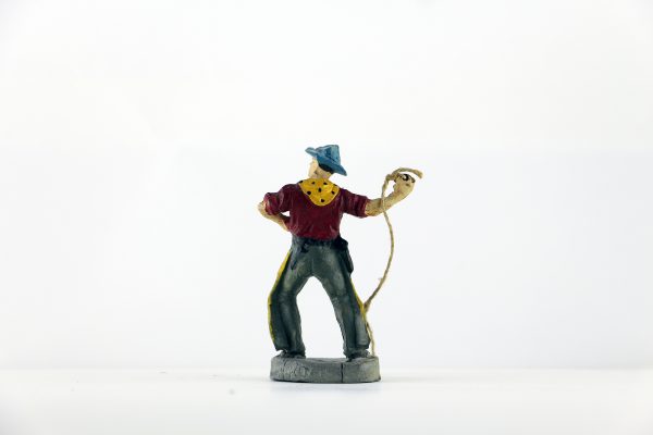 Figurine En Composition Cowboy Lassos Western Etats Unis Plaine
