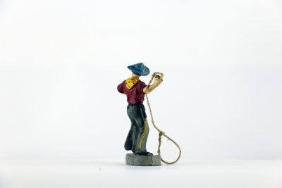 Figurine En Composition Cowboy Lassos Western Etats Unis Plaine