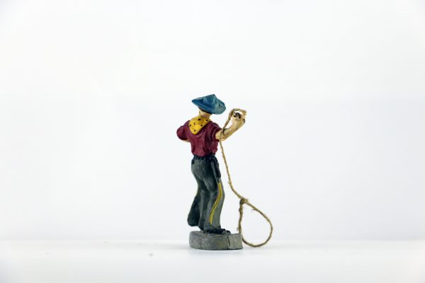 Figurine En Composition Cowboy Lassos Western Etats Unis Plaine