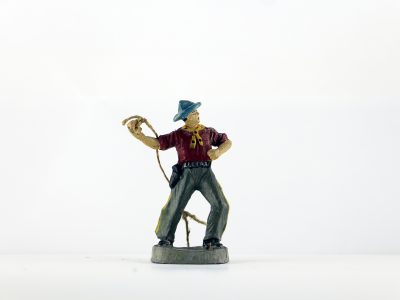 Figurine En Composition Cowboy Lassos Western Etats Unis Plaine