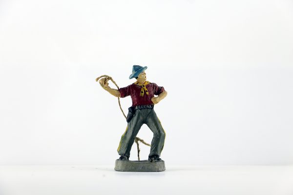 Figurine En Composition Cowboy Lassos Western Etats Unis Plaine