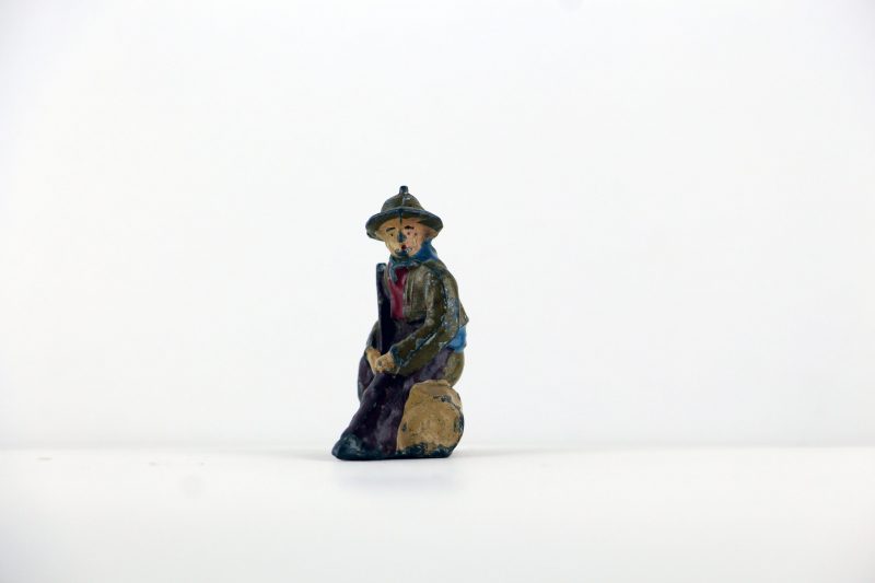 Figurine Plomb Creux Cowboy Western Indien Campement Orpailleur Plaine Amerique