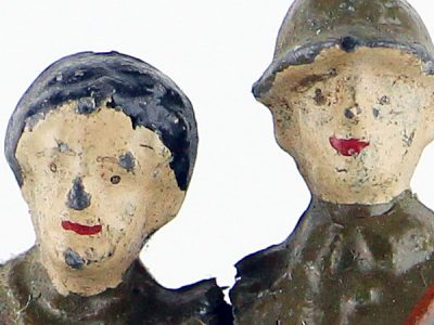 Figurine Plomb Creux France 1940 Infirmier Blessé Infirmerie Front Bataille