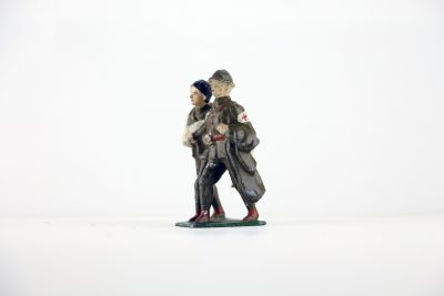 Figurine Plomb Creux France 1940 Infirmier Blessé Infirmerie Front Bataille