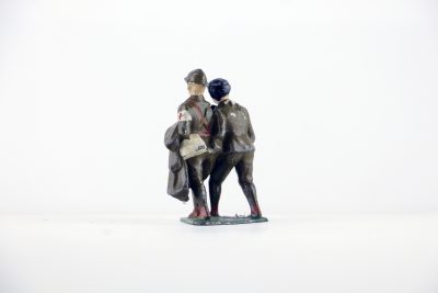 Figurine Plomb Creux France 1940 Infirmier Blessé Infirmerie Front Bataille
