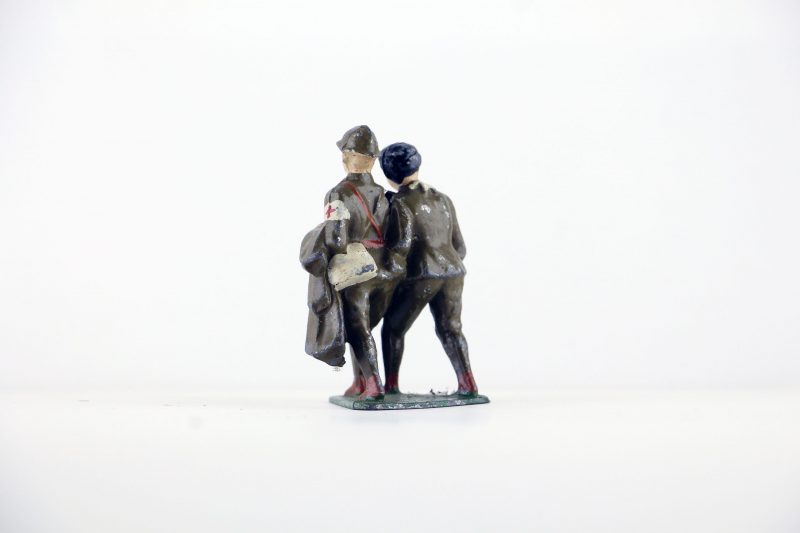 Figurine Plomb Creux France 1940 Infirmier Blessé Infirmerie Front Bataille