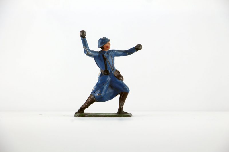 Figurine Plomb Creux France Poilu Grenade Guerre 14/18 Uniforme Tranchée Front