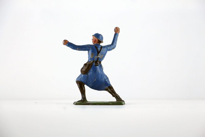 Figurine Plomb Creux France Poilu Grenade Guerre 14/18 Uniforme Tranchée Front