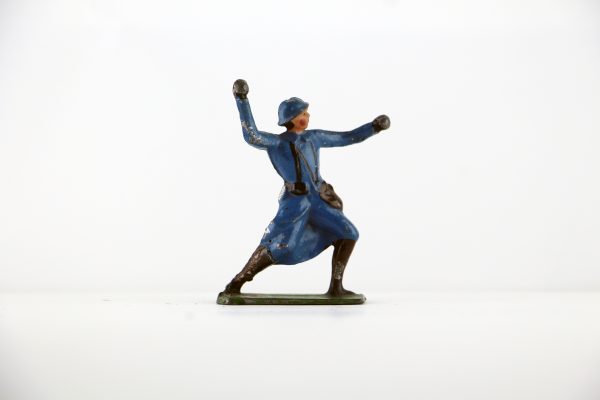 Figurine Plomb Creux France Poilu Grenade Guerre 14/18 Uniforme Tranchée Front