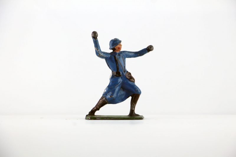 Figurine Plomb Creux France Poilu Grenade Guerre 14/18 Uniforme Tranchée Front