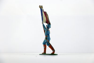 Figurine Plomb Creux France Poilu Drapeau Français Guerre 14/18 Uniforme Tranchée Front