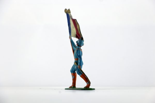 Figurine Plomb Creux France Poilu Drapeau Français Guerre 14/18 Uniforme Tranchée Front