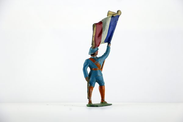 Figurine Plomb Creux France Poilu Drapeau Français Guerre 14/18 Uniforme Tranchée Front