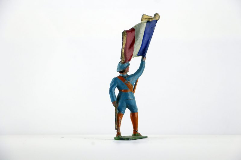 Figurine Plomb Creux France Poilu Drapeau Français Guerre 14/18 Uniforme Tranchée Front