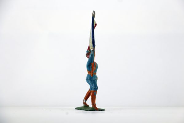 Figurine Plomb Creux France Poilu Drapeau Français Guerre 14/18 Uniforme Tranchée Front