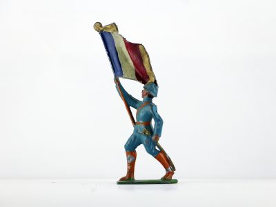 Figurine Plomb Creux France Poilu Drapeau Français Guerre 14/18 Uniforme Tranchée Front