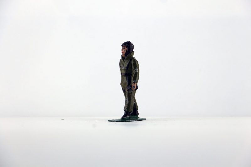 Figurine Plomb Creux France Aviateur Pilote Aviation Française Guerre 39 Uniforme