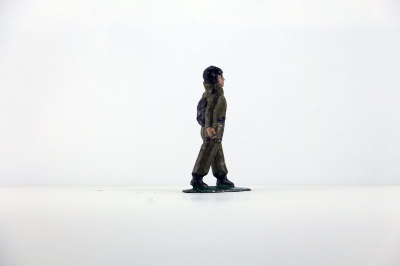 Figurine Plomb Creux France Aviateur Pilote Aviation Française Guerre 39 Uniforme