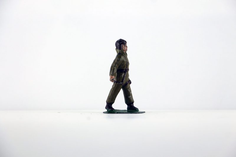 Figurine Plomb Creux France Aviateur Pilote Aviation Française Guerre 39 Uniforme