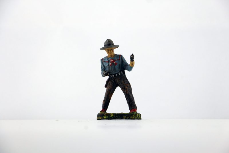 Figurine En Composition Elastolin Cowboy Lassos Western Etats Unis Plaine Allemagne