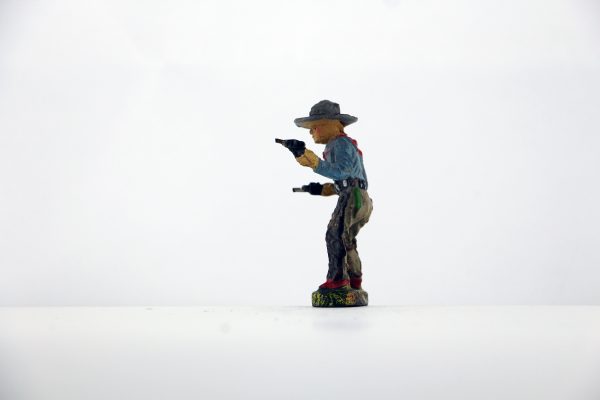 Figurine En Composition Elastolin Cowboy Lassos Western Etats Unis Plaine Allemagne