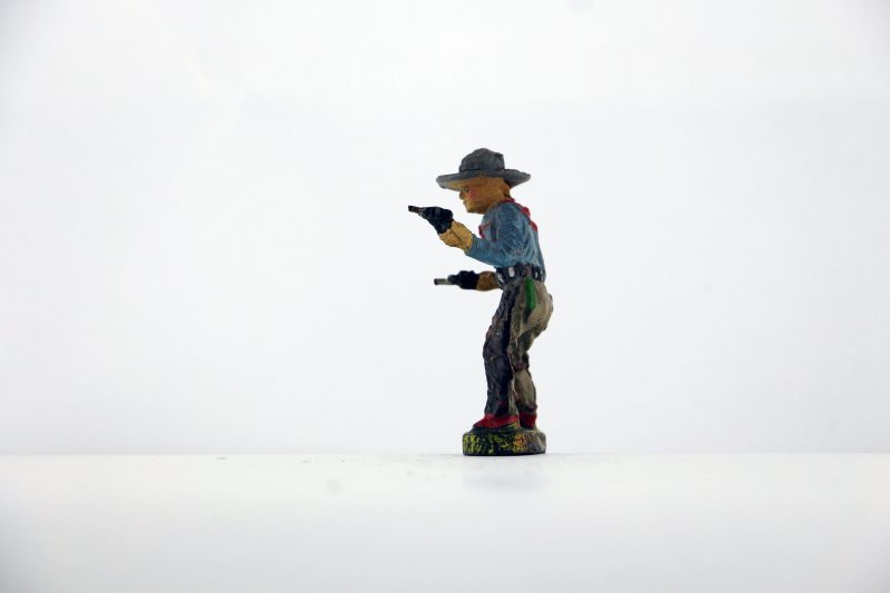 Figurine En Composition Elastolin Cowboy Lassos Western Etats Unis Plaine Allemagne