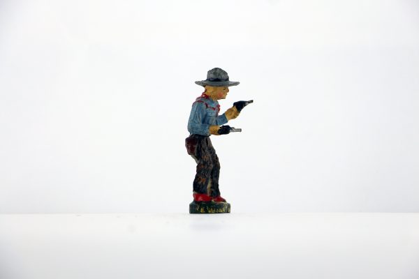 Figurine En Composition Elastolin Cowboy Lassos Western Etats Unis Plaine Allemagne