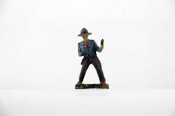 Figurine En Composition Elastolin Cowboy Lassos Western Etats Unis Plaine Allemagne