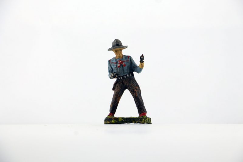 Figurine En Composition Elastolin Cowboy Lassos Western Etats Unis Plaine Allemagne