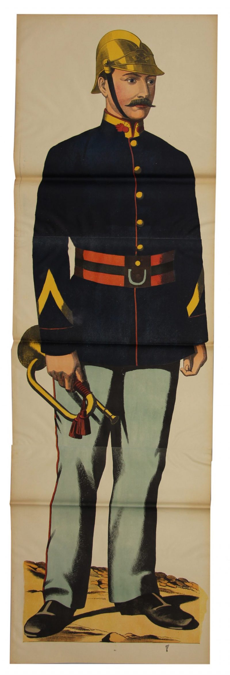 Grande planche dépliante Wissembourg Pompier - 1898 - Uniforme - Sapeur Pompier
