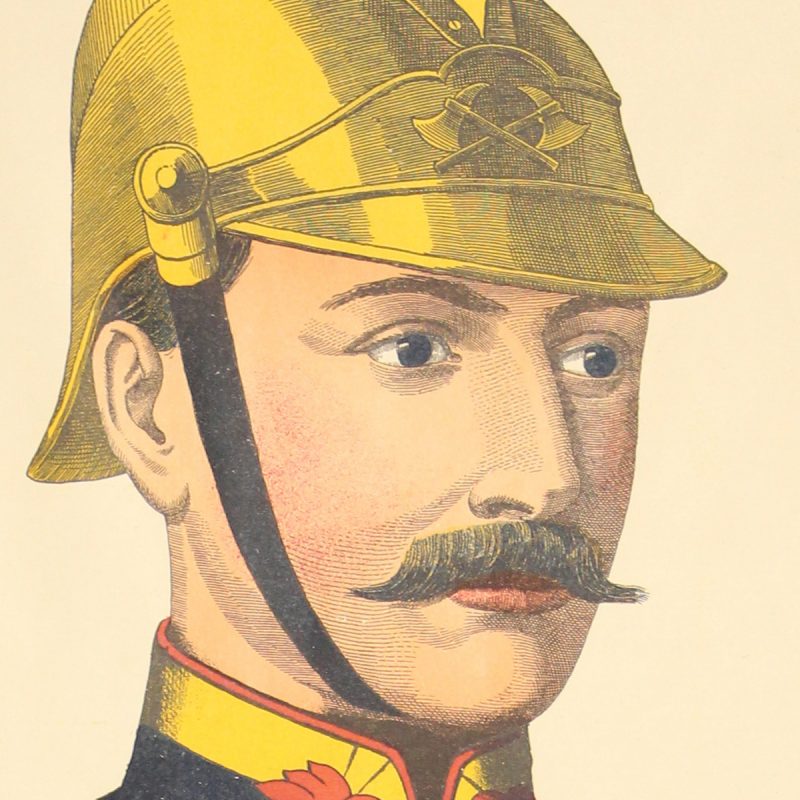 Grande planche dépliante Wissembourg Pompier - 1898 - Uniforme - Sapeur Pompier