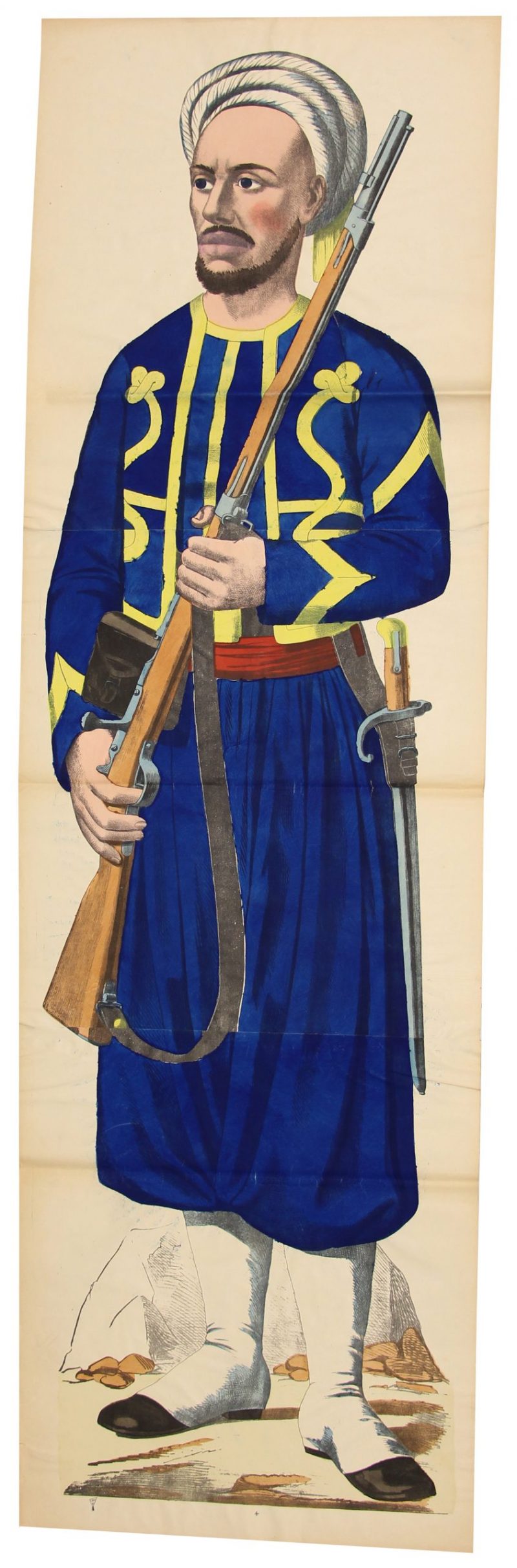 Grande planche dépliante Wissembourg Turcos - 1898 - Uniforme - Tirailleur Algérien