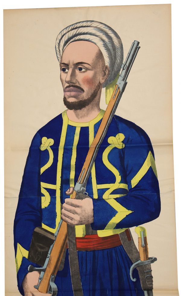 Grande planche dépliante Wissembourg Turcos - 1898 - Uniforme - Tirailleur Algérien