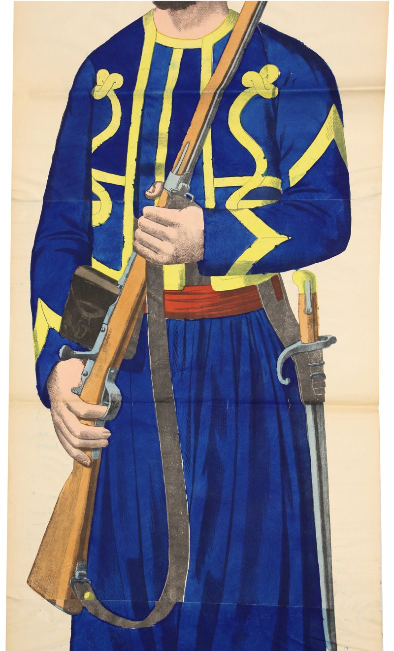 Grande planche dépliante Wissembourg Turcos - 1898 - Uniforme - Tirailleur Algérien