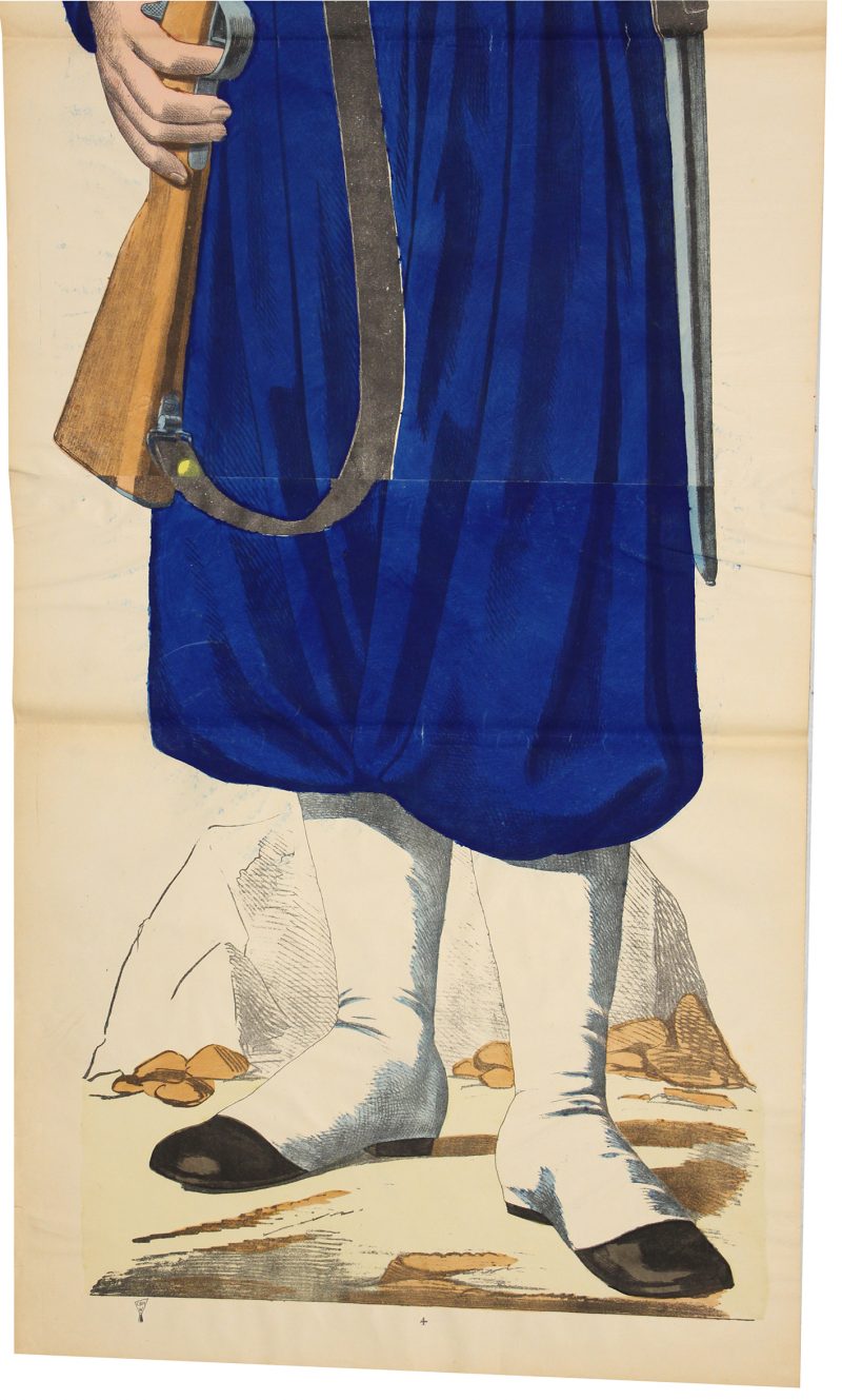 Grande planche dépliante Wissembourg Turcos - 1898 - Uniforme - Tirailleur Algérien