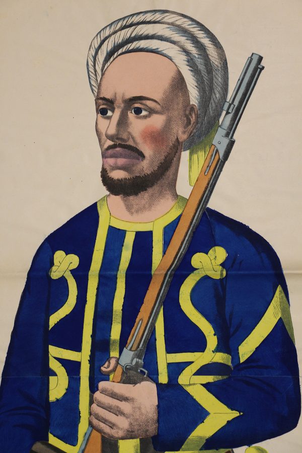 Grande planche dépliante Wissembourg Turcos - 1898 - Uniforme - Tirailleur Algérien