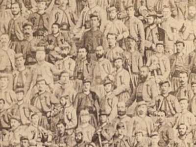 Carte CDV photo Soldats Zouaves Pontificaux - Groupe - Uniforme - Fratelli d'Alessandri - Italie - Rome