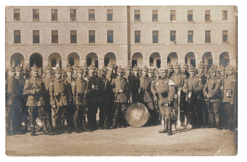 Photo Carte Postale - Soldats Allemands - Uniforme - Casque à Pointe - Front - Musique Fanfare - 125 Régiment - Stuttgart
