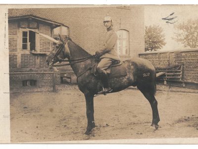 Photo Carte Postale - Soldats Allemands - Uniforme - Casque à Pointe - Chasseur à Cheval - Jäger zu Pferde - Lance - 1915