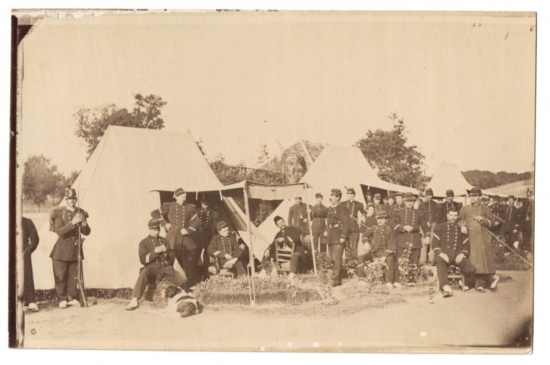 Photo de Campement - France - Infanterie - Uniforme - 1874 - Troisième République - Campement - Tente
